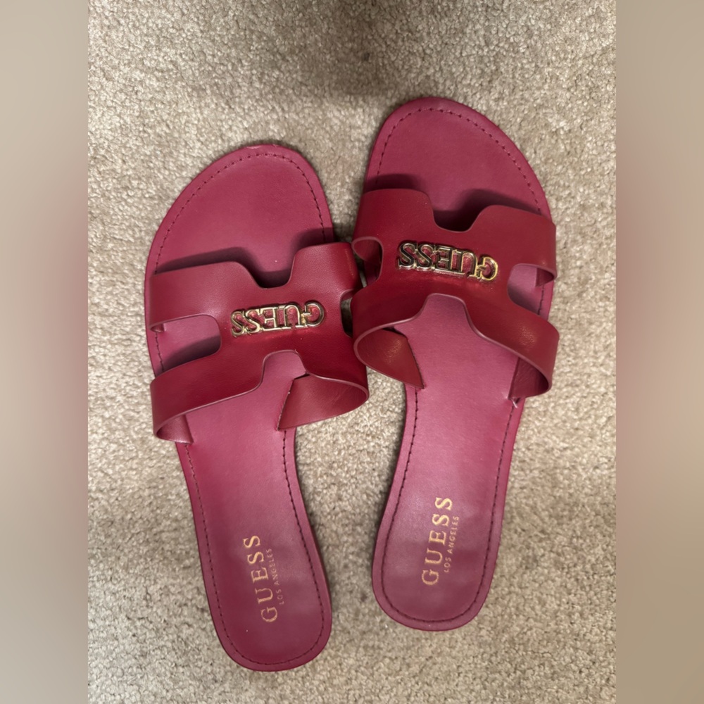 GUESS Women's Pink Slide Sandals